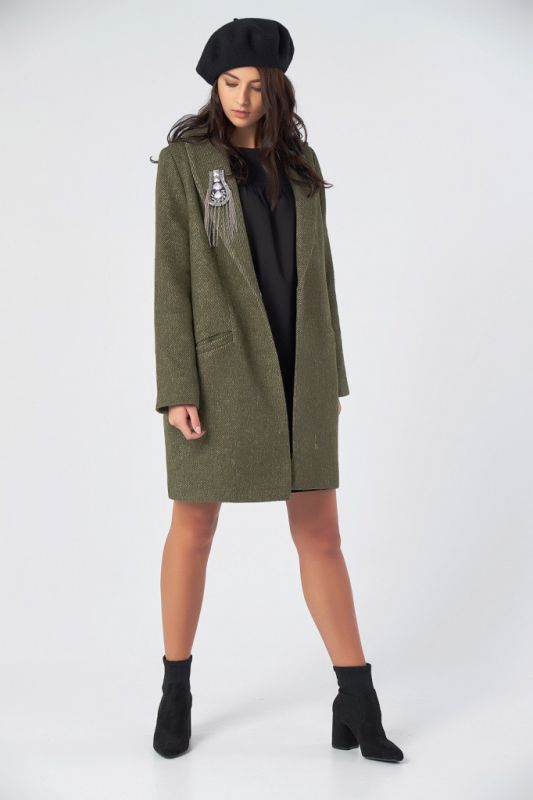 Straight wool olive coat