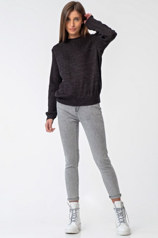 Warm knitted over-size sweater black