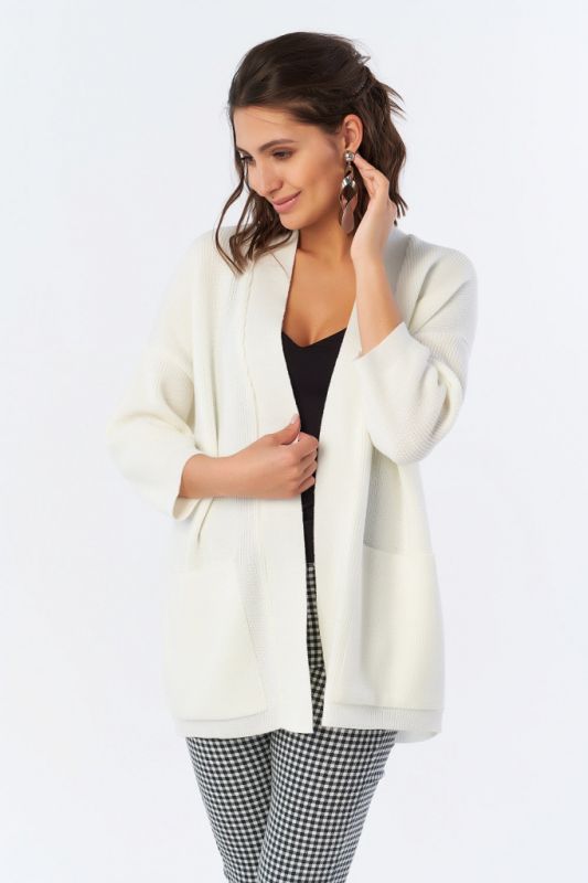 Knitted cardigan without a clasp Milk color