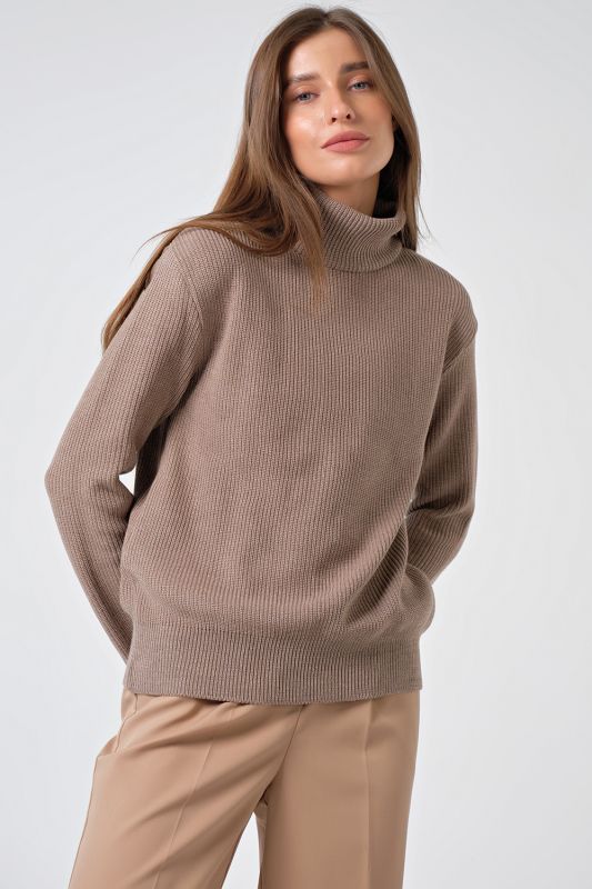 Cappuccino cotton loose knit sweater