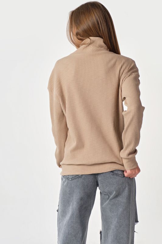 Sweater with high neck beige