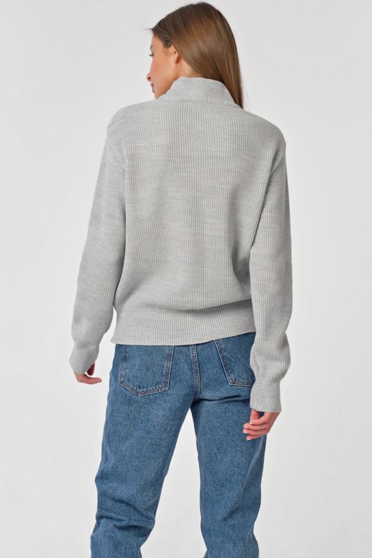 Knitted loose cotton sweater light gray