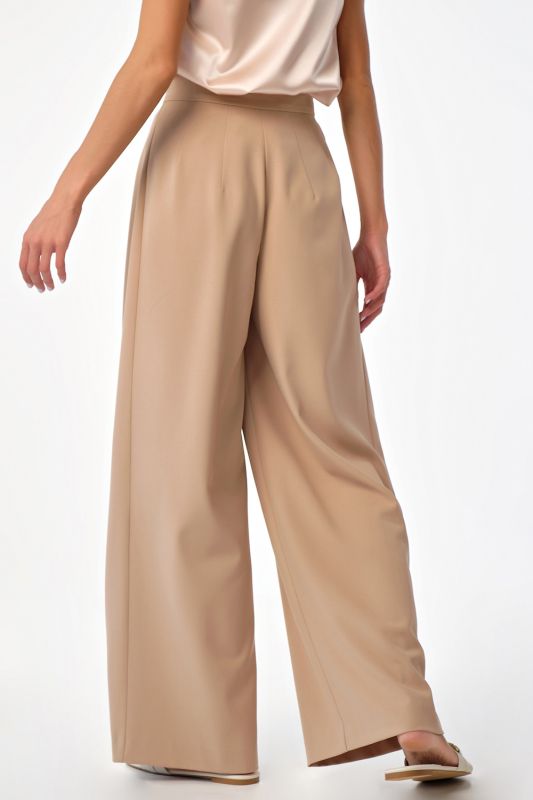 Palazzo pants with high waist beige