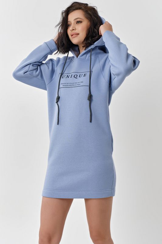 Dress from fouter with fleece blue smoke