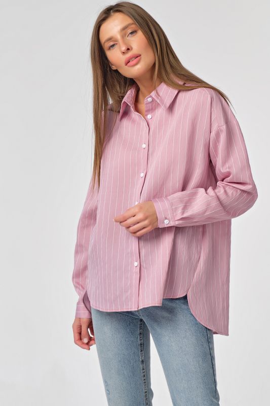 Long striped oversize shirt on mauve