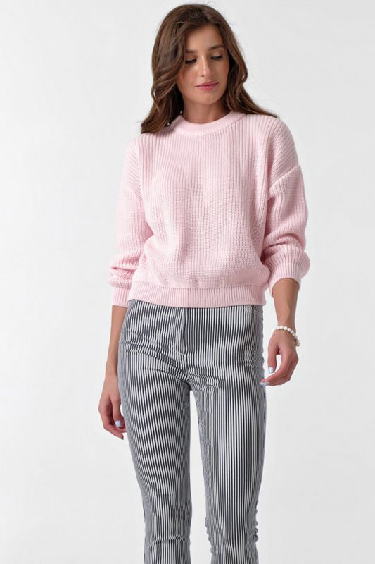 Oversize knitted sweater in soft pink