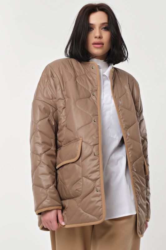 Walnut quilted raincoat jacket