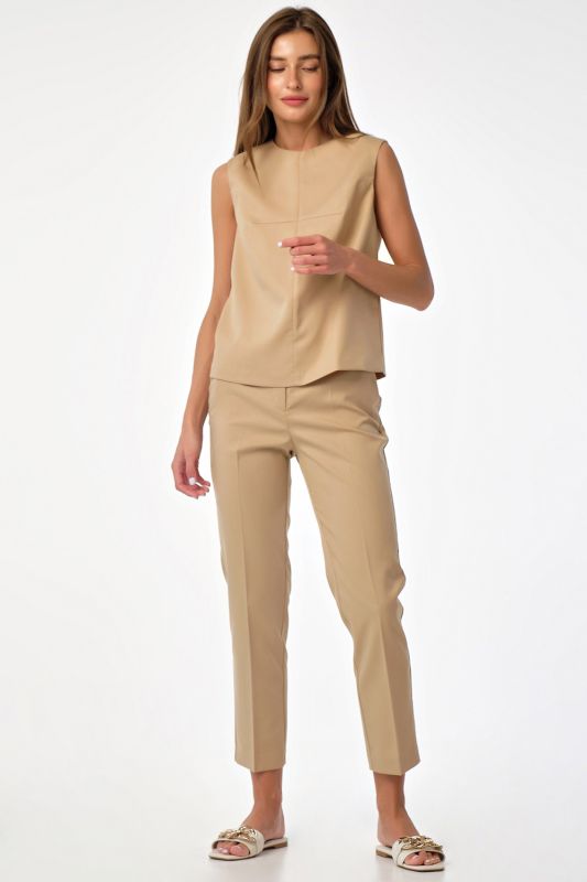 Summer pants suit with top beige