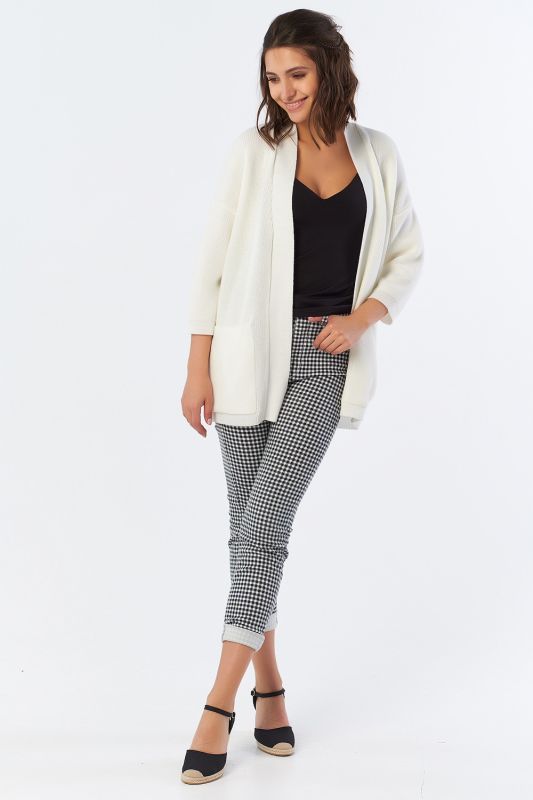 Knitted cardigan without a clasp Milk color