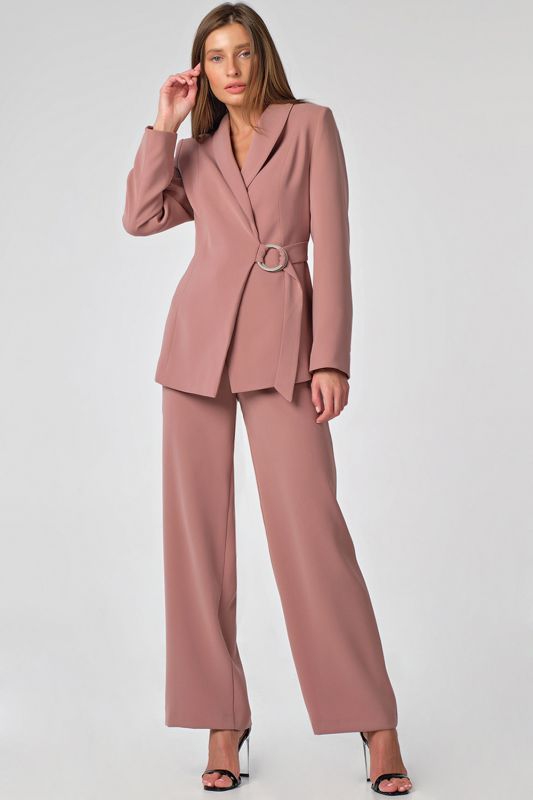 Summer business suit with wide pants cocoa