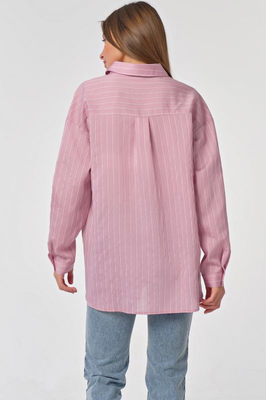 Long striped oversize shirt on mauve