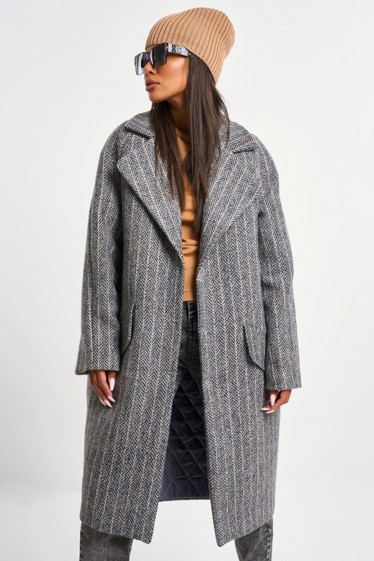 Long coat made of wool with insulated lining gray