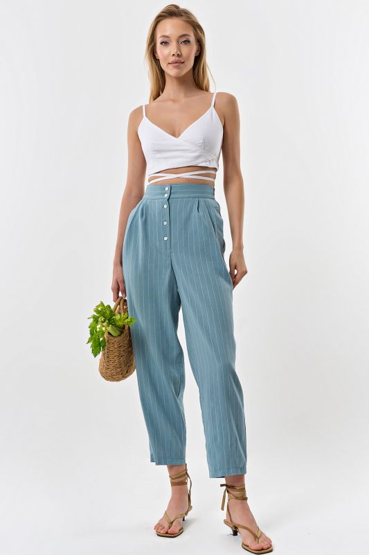 100% cotton banana pants blue