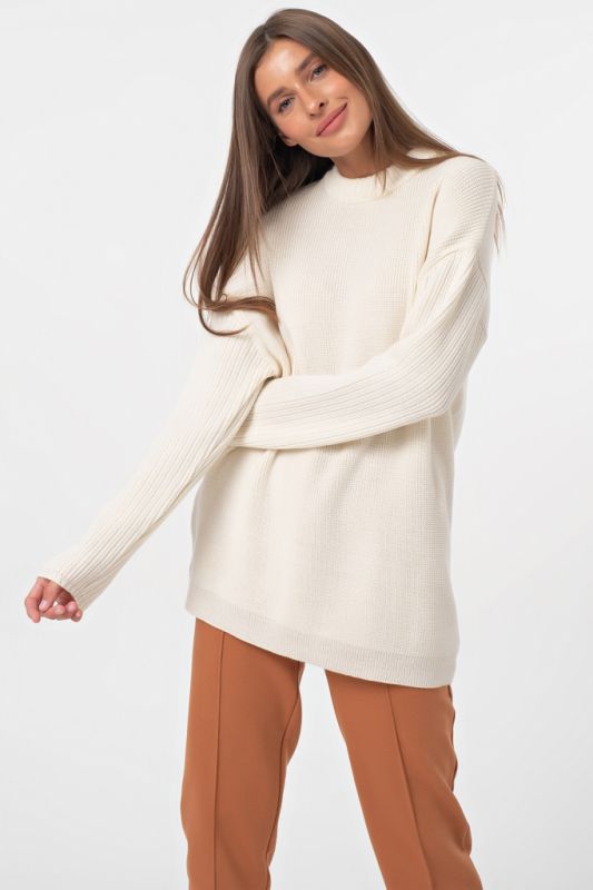 Long asymmetric knitted asymmetric cold milk sweater