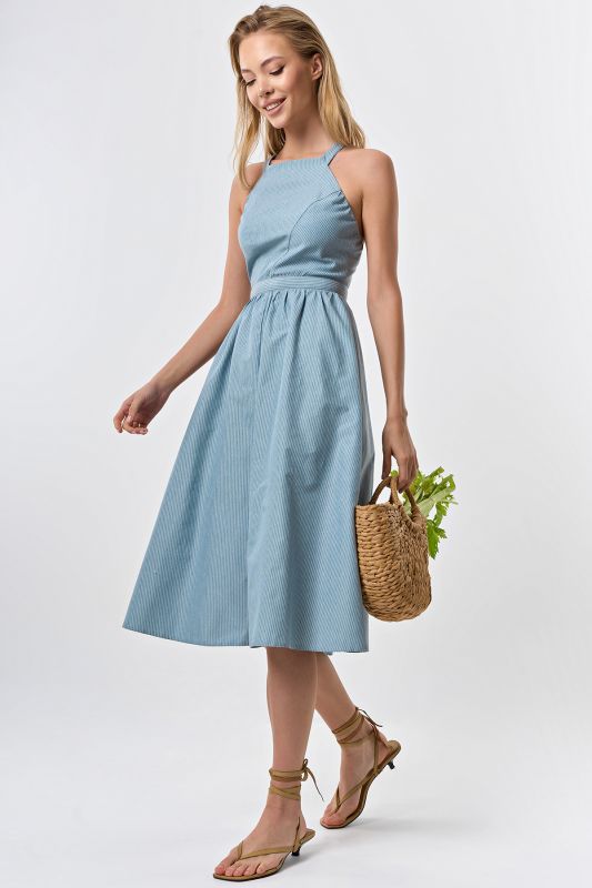 Cotton summer sundress in turquoise