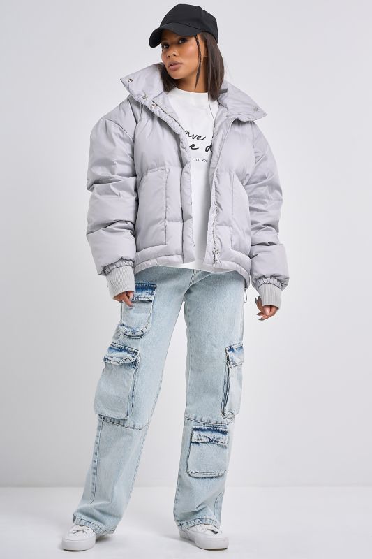 Light gray down oversize jacket