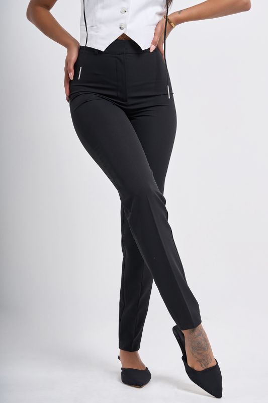 Pants made of elastic suit fabric black