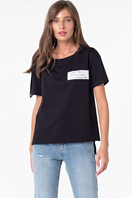 Oversize T-shirt with slits on the sides black