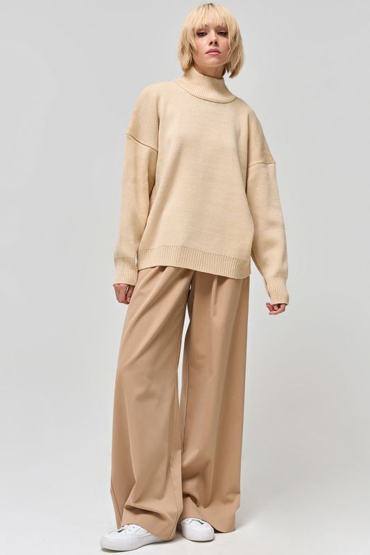 Cream-brulee melange voluminous sweater