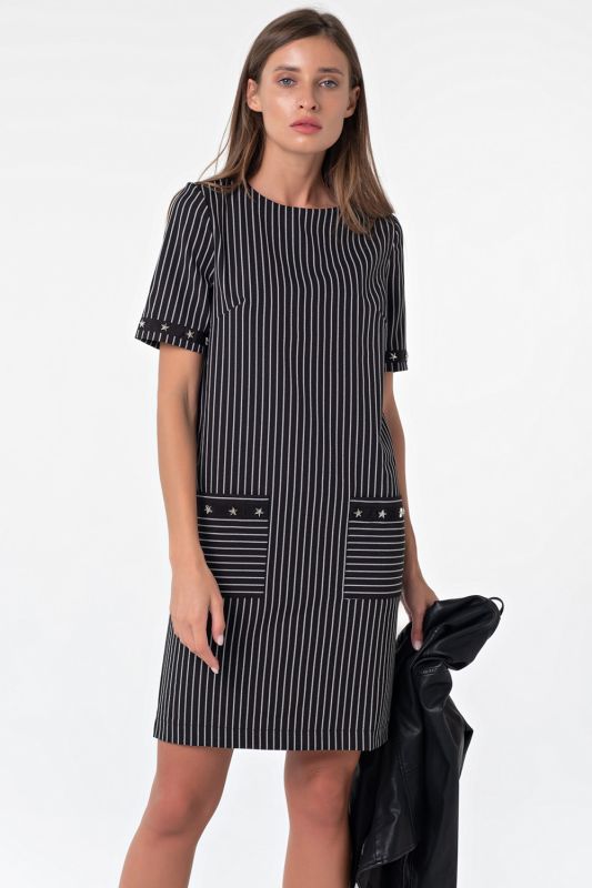 Striped Suit Dress on black