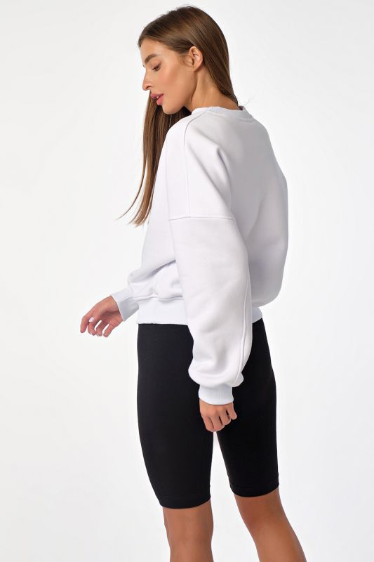 Sweatshirt cotton over-size futer sweatshirt white