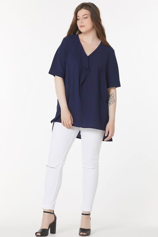 Free silhouette blouse plus size blue