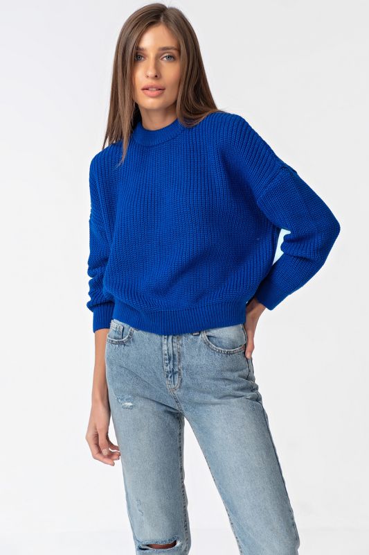 Knitted over-size sweater blue