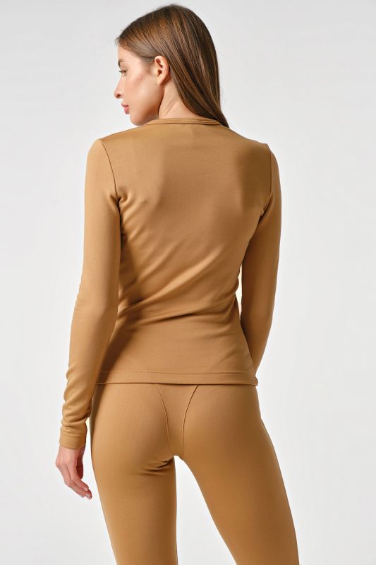 Casual knit tight-fitting camel suit