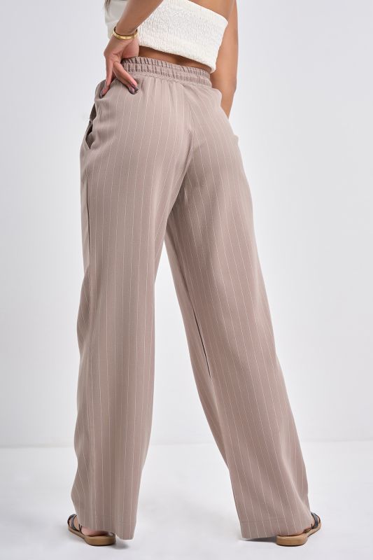 Walnut striped cotton pants