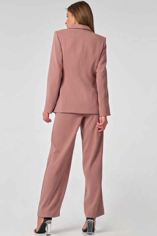 Summer business suit with wide pants cocoa