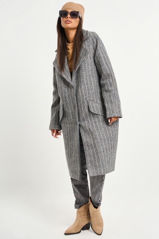 Long coat made of wool with insulated lining gray