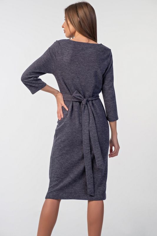 Blue melange fitted knitted dress