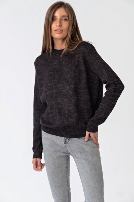 Warm knitted over-size sweater black