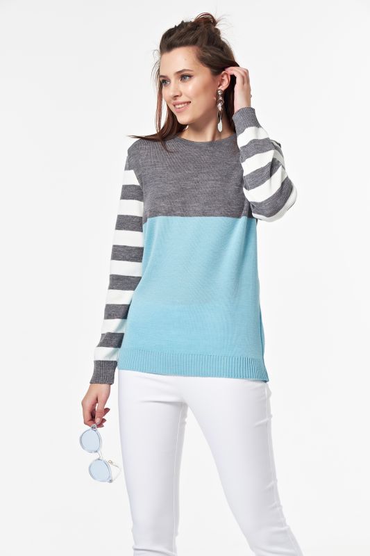 Classic striped knitted sweater blue