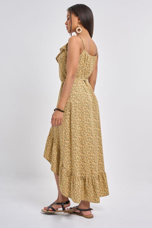 Sundress in small floral mustard