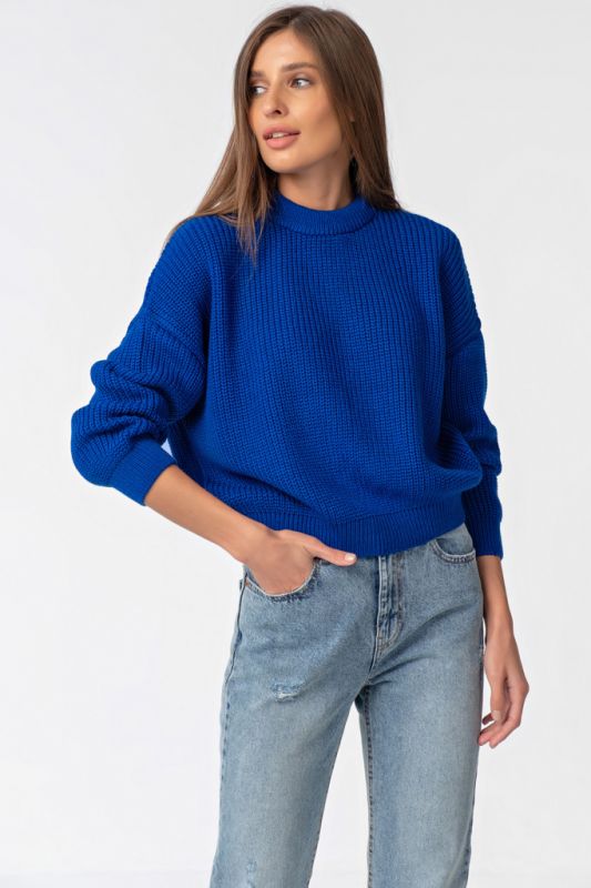 Knitted over-size sweater blue