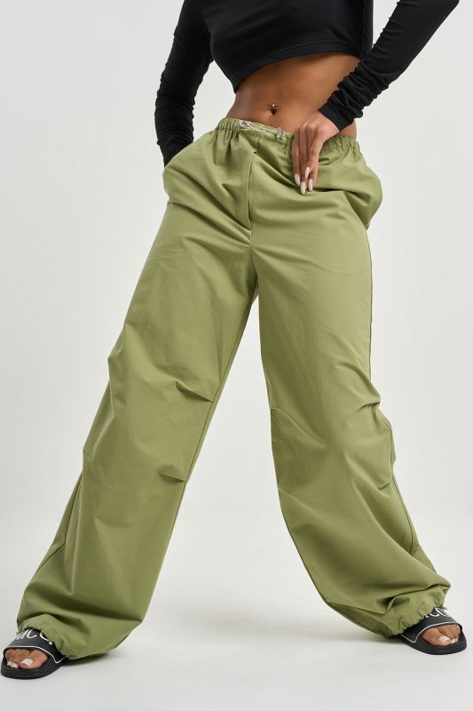 Tight cotton blend kargo pants olive