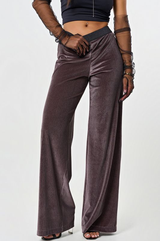 Cappuccino jersey velvet straight pants