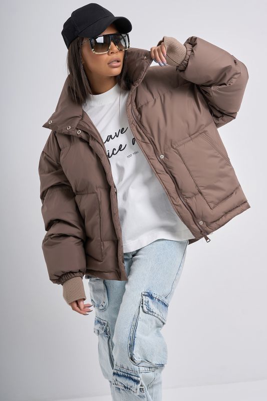 Brown down oversize jacket