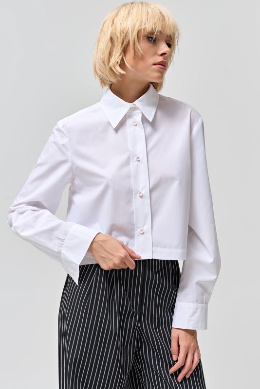 Shirt shortened cotton white