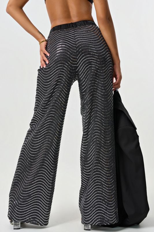 Silver-black dress pants with sequins