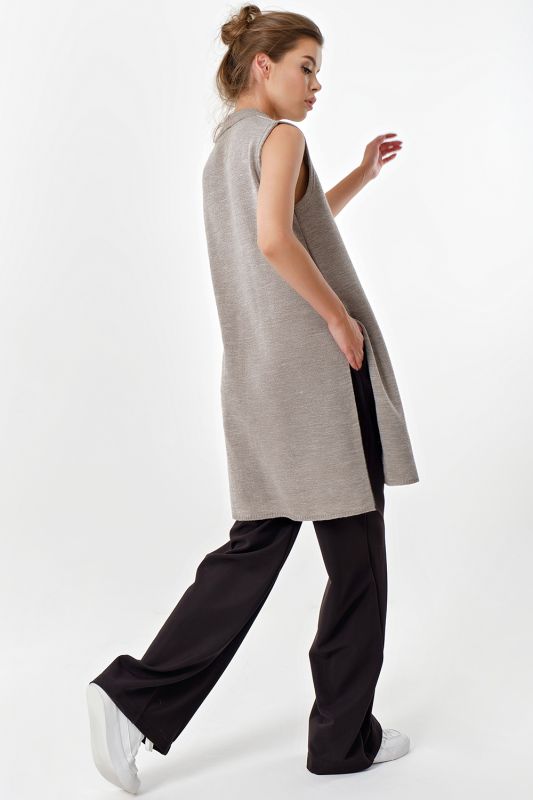 Dress-tunic of free silhouette melange light gray