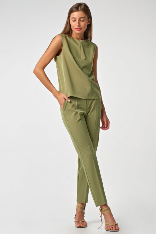 Summer pantsuit with top olive