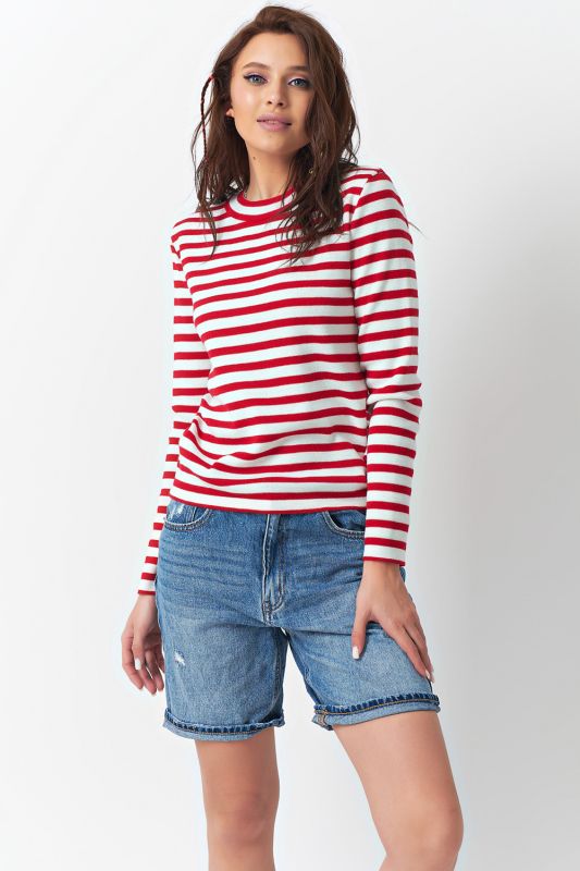 Red striped knitted sweater