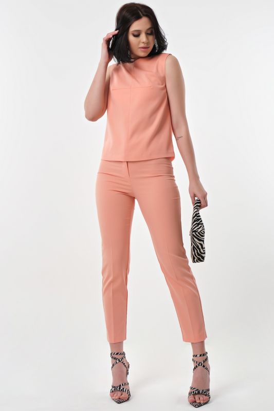 Summer pant suit with top peach