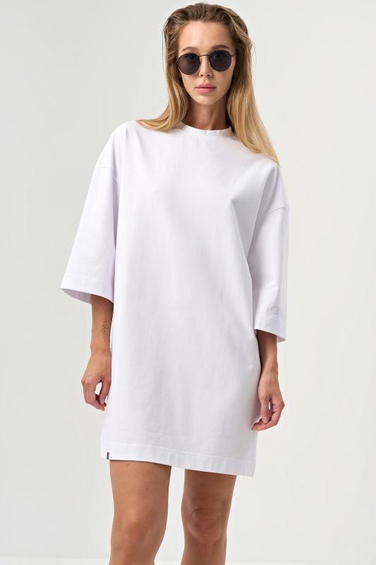 T-shirt dress with print on the arm white