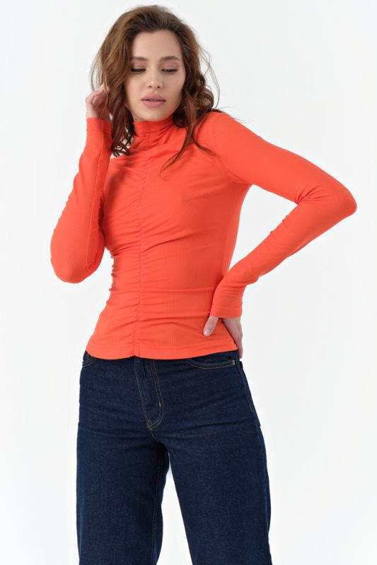 Turtleneck knitted turtleneck with neck orange