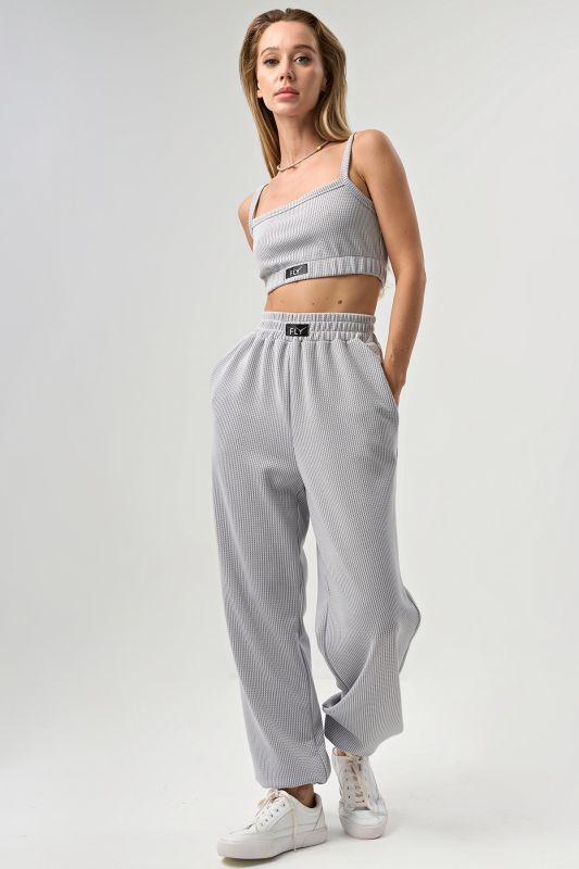 Textured jersey pants gray