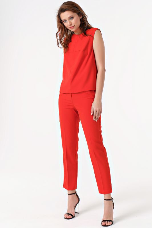 Summer pants suit with top red