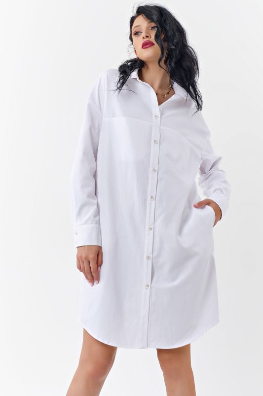 White cotton shirt dress